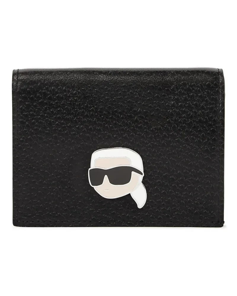 Karl Lagerfeld Portemonnaie IKON GENOPPTES, ZWEIFACHES FALTPORTEMONNAIE schwarz Schwarz