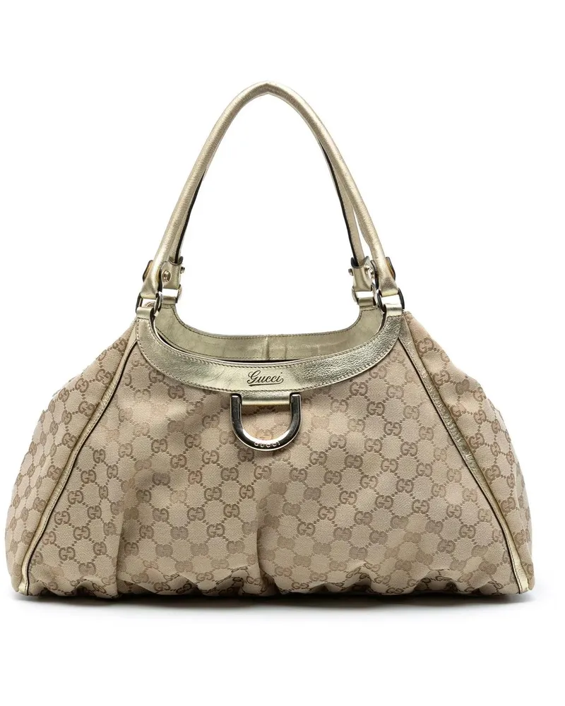 Gucci Hobo Bags GG Canvas Abbey D Ring Shoulder Bag braun Braun