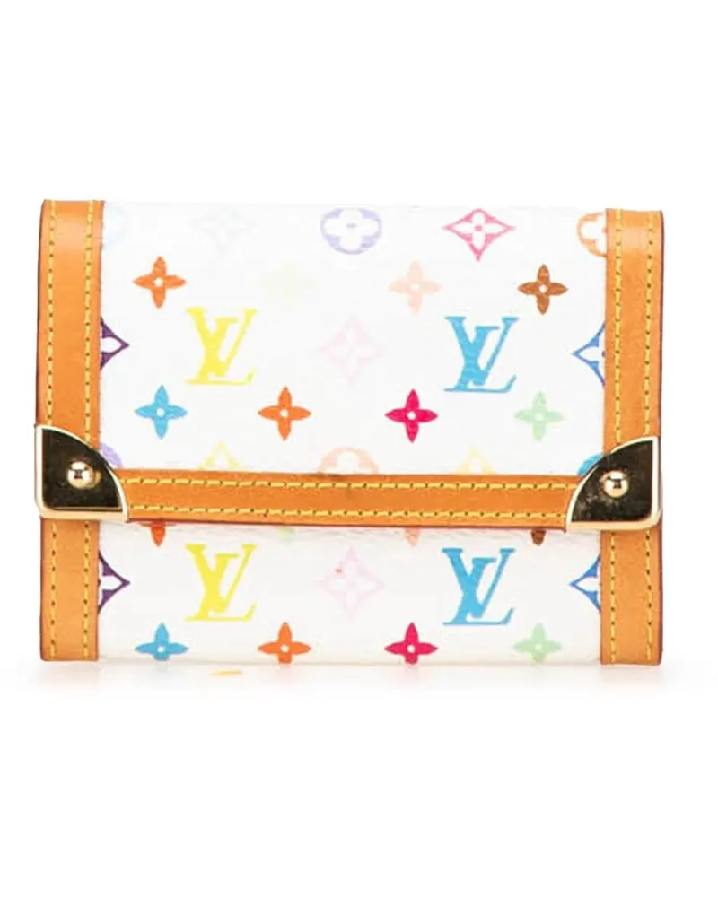Louis Vuitton Portemonnaie Monogram Multicolore Porte Monnaie Plat weiß Weiß
