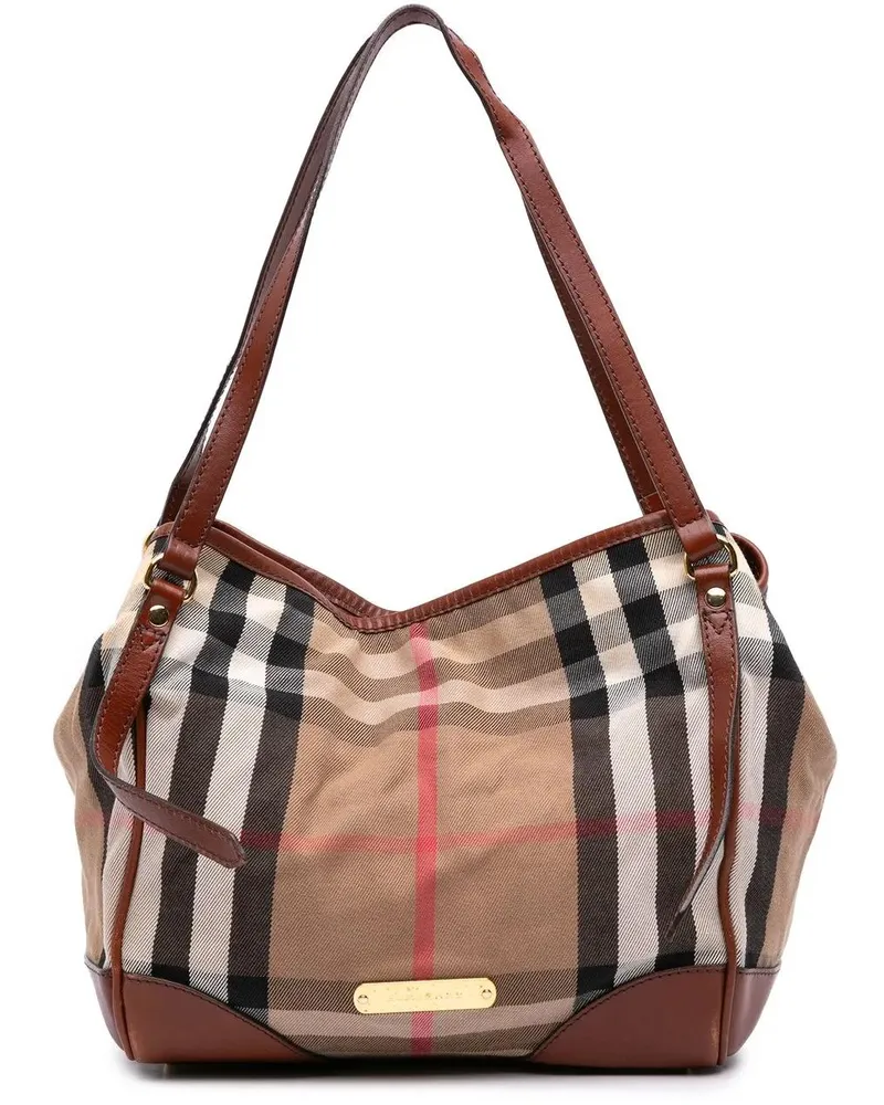 Burberry Shopper Small House Check Canvas Canterbury Tote braun Braun