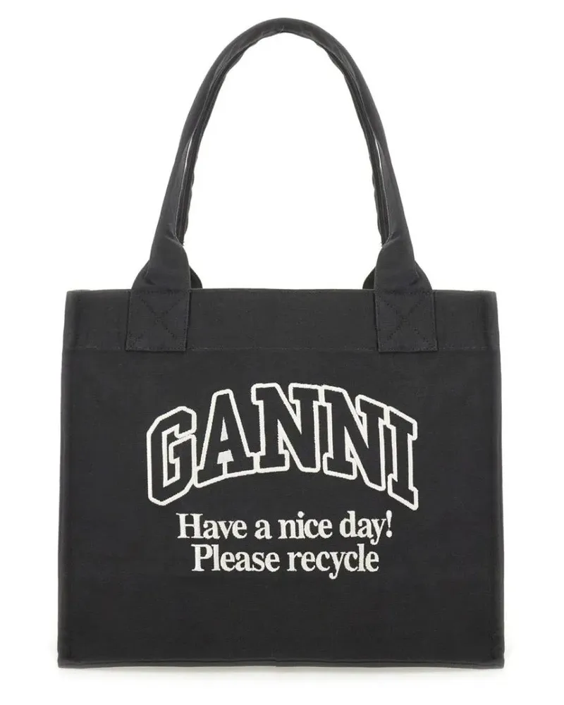Ganni Shopper & Totes Spacious Structured Tote Bag schwarz Schwarz