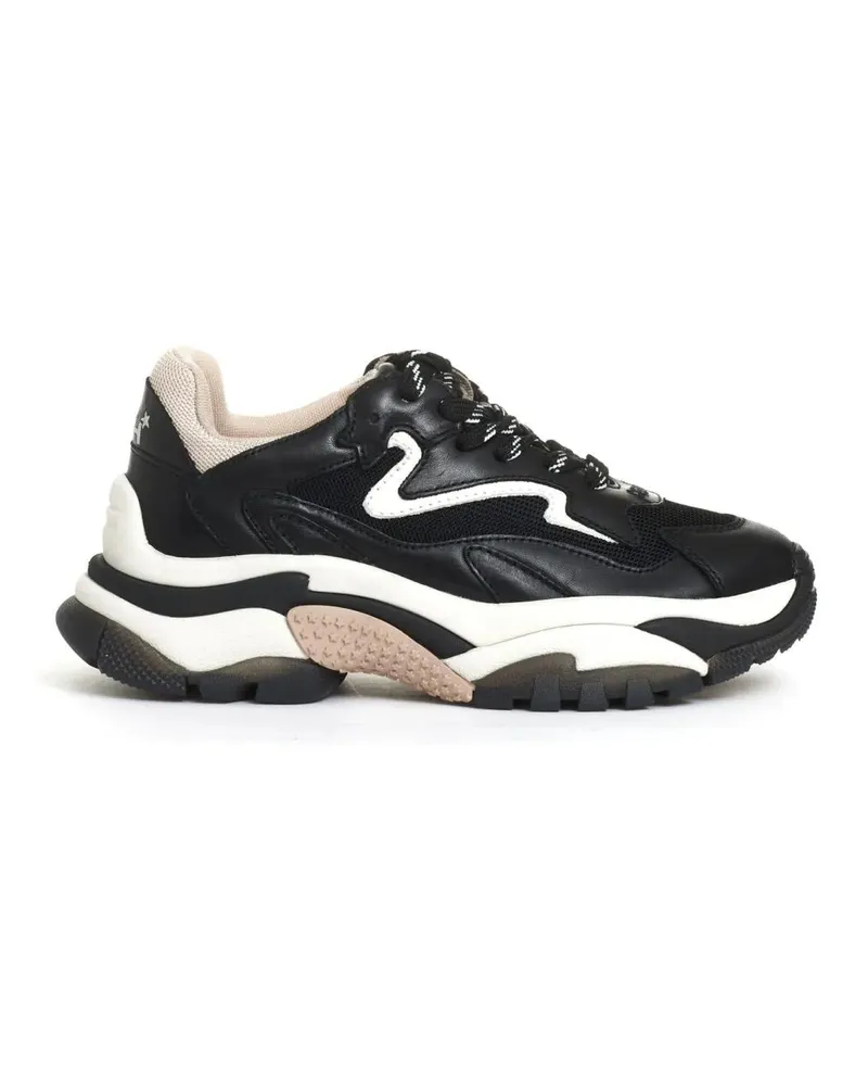 ash Low-Top Sneaker Black Leather And Fabric Sneakers With Chunky Sole schwarz Schwarz