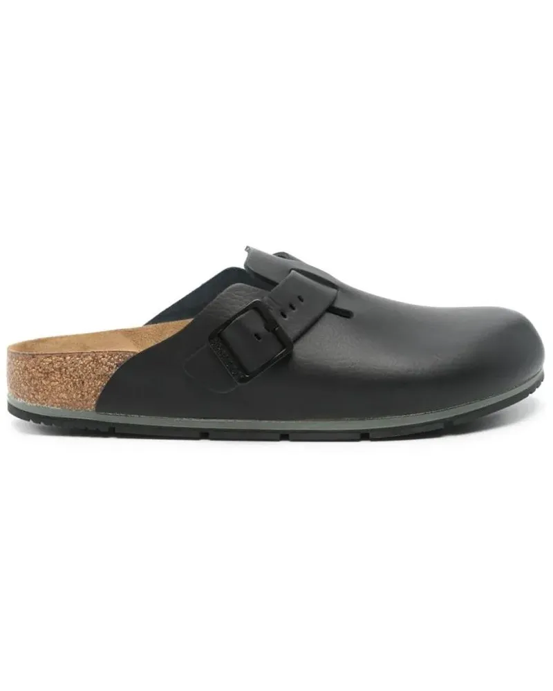 Birkenstock Sandalen Closed-Toe Black Leather Sandals With Adjustable S schwarz Schwarz