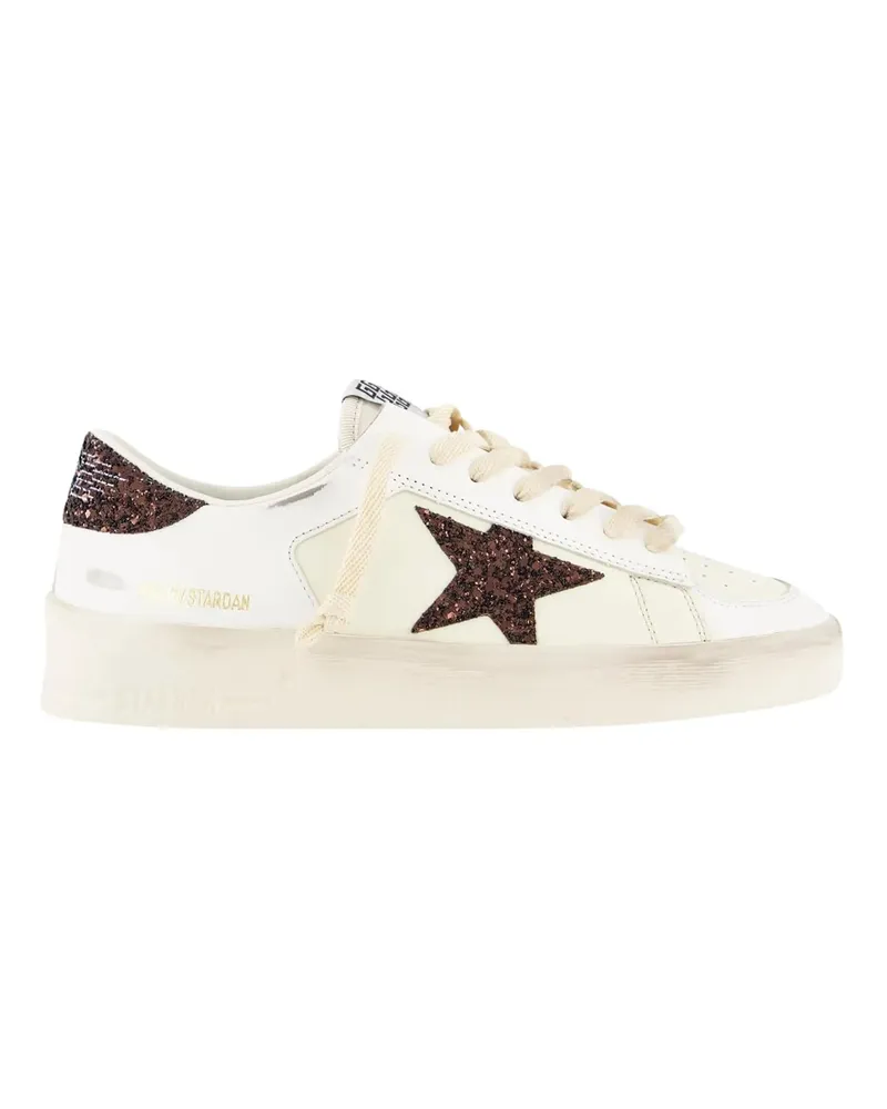 Golden Goose Low-Top Sneaker Dames Stardan Sneaker Wit/Glitter weiß Weiß