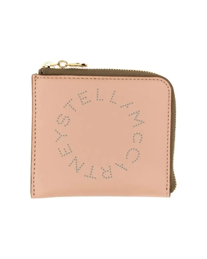 Stella McCartney Portemonnaie Compact Zipped Wallet With Front Logo Detail pink Rosa
