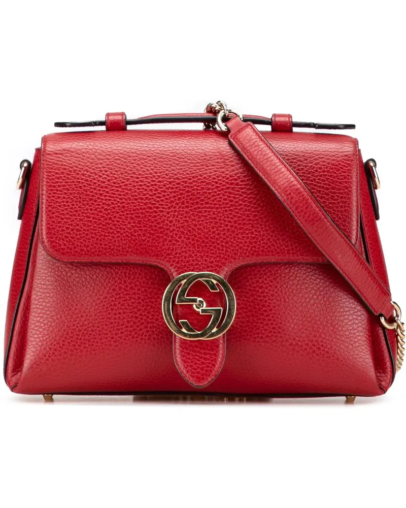 Gucci Hobo Bags Small Dollar Calf Interlocking G Satchel rot Rot