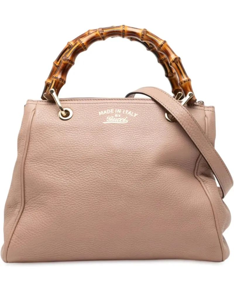 Gucci Hobo Bags Small Calfskin Bamboo Shopper Satchel rosa Gold