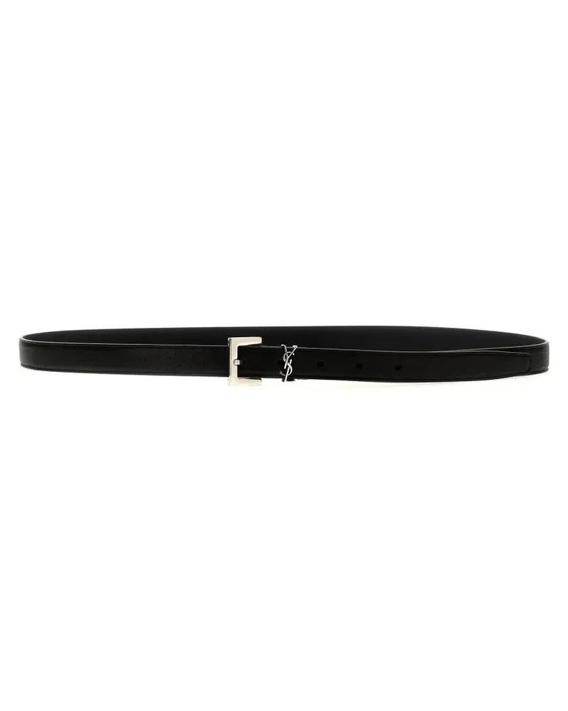 Saint Laurent Gürtel 'Ysl' Belt schwarz Schwarz