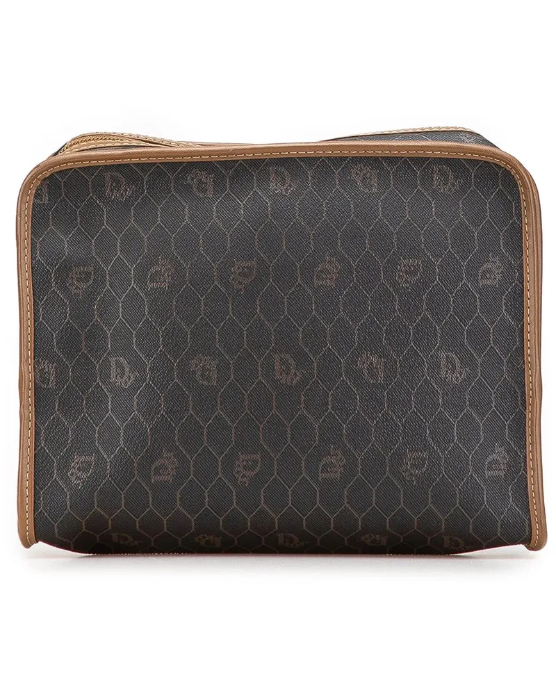 Dior Clutches Honeycomb Coated Canvas Clutch schwarz Schwarz