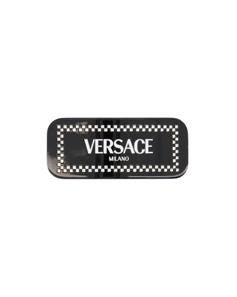 Versace Heimtextilien Black Pvc Hair Clip With Sparkling Embellishments black Schwarz