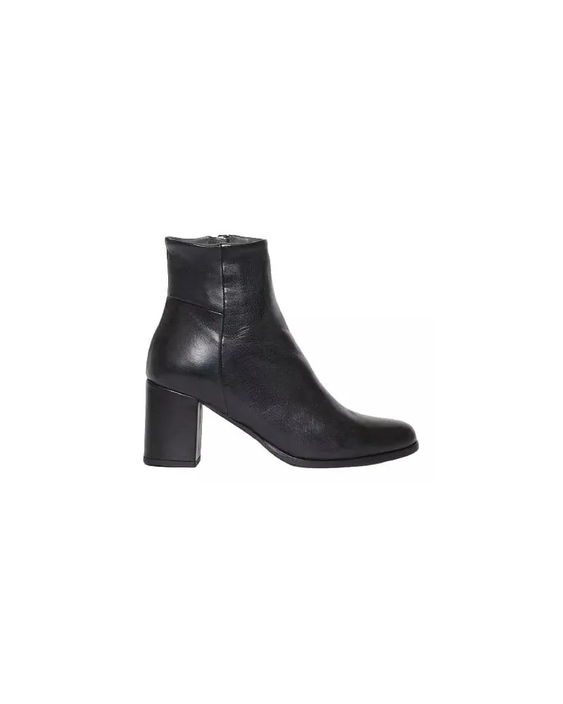 Rossano Bisconti Stiefel Soft Black Leather Ankle Boot With Side Zip schwarz Schwarz