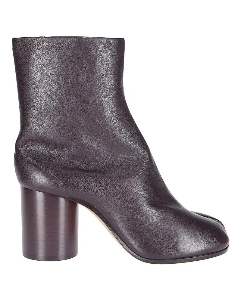 Maison Margiela Stiefel Dark Burgundy Leather Tabi Ankle Boots grau Grau