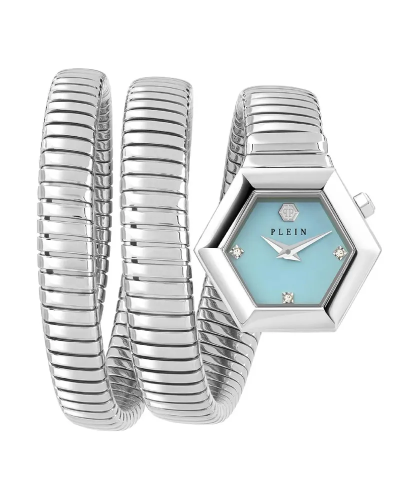 Philipp Plein Uhr Quarz-Analoguhr $Nake Hexagon silver Silber