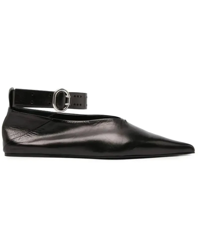 Jil Sander Pointed Toe Ballerinas schwarz Schwarz