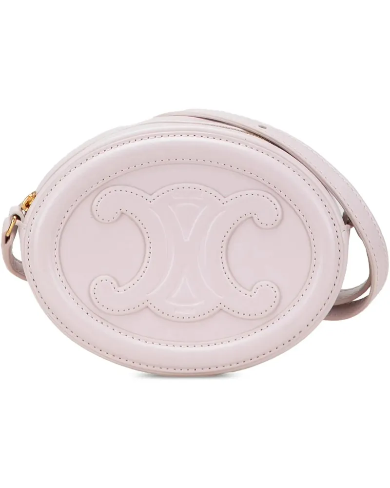 Celine Hobo Bags Small Calfskin Cuir Triomphe Oval Crossbody rosa Gold