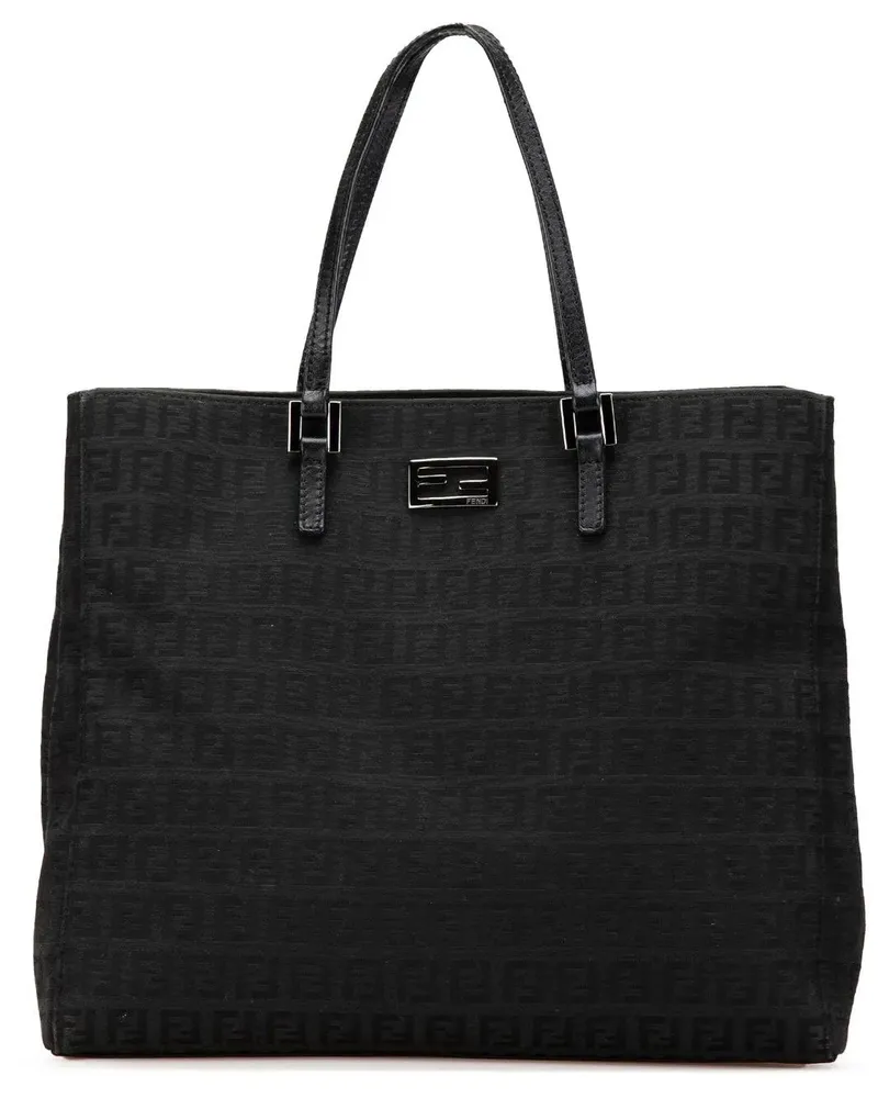 Fendi Shopper Zucchino Canvas Tote schwarz Schwarz