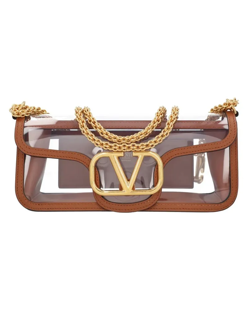 Valentino Garavani Hobo Bags Locò Shoulder Bag Transparent/Brown braun Braun