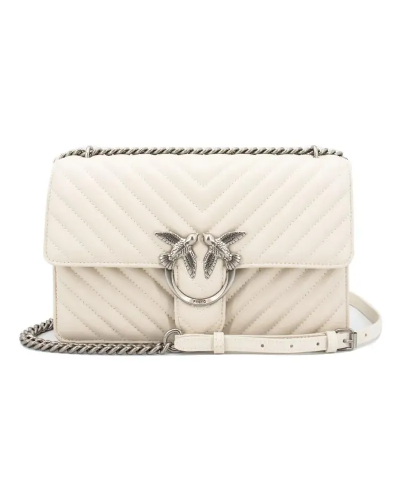 Pinko Hobo Bags Quilted Nappa Leather Shoulder Bag weiß Weiß