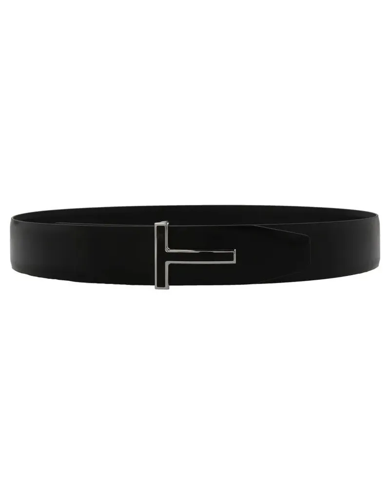 Tom Ford Gürtel ‘T’ Buckle Belt schwarz Schwarz