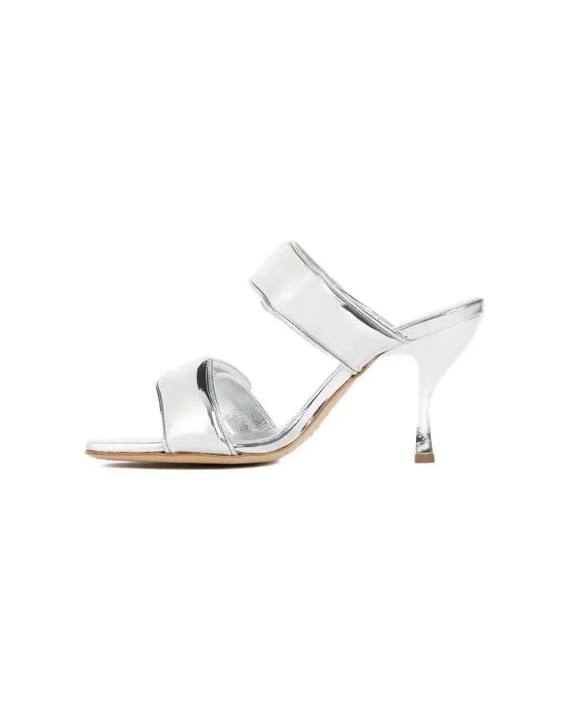Gia Borghini Sandalen Metallic Leather Perni Sandals silberfarben Silber