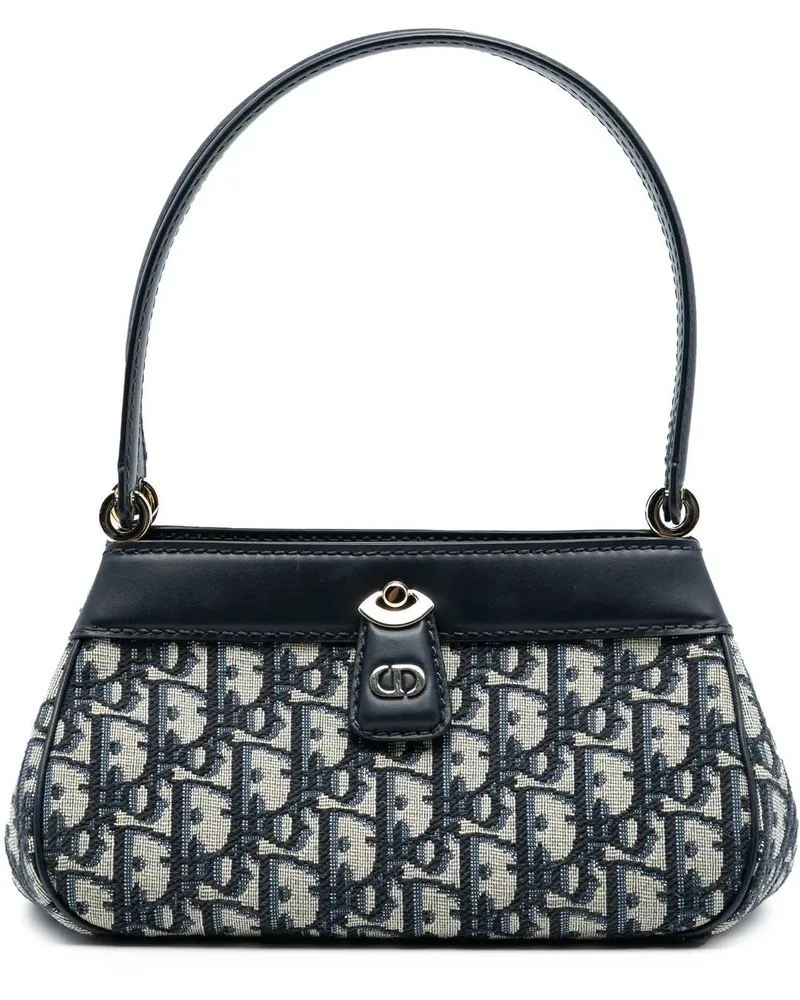 Dior Hobo Bags Oblique Canvas Key Shoulder Bag blau Blau