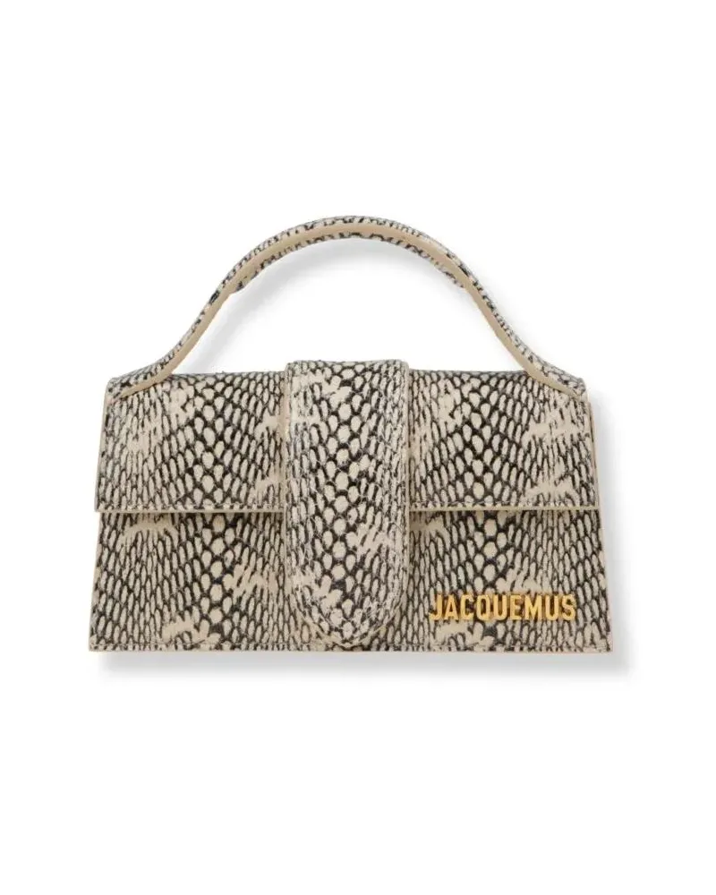 Jacquemus Hobo Bags Le Bambino Python-Effect Bag beige Beige