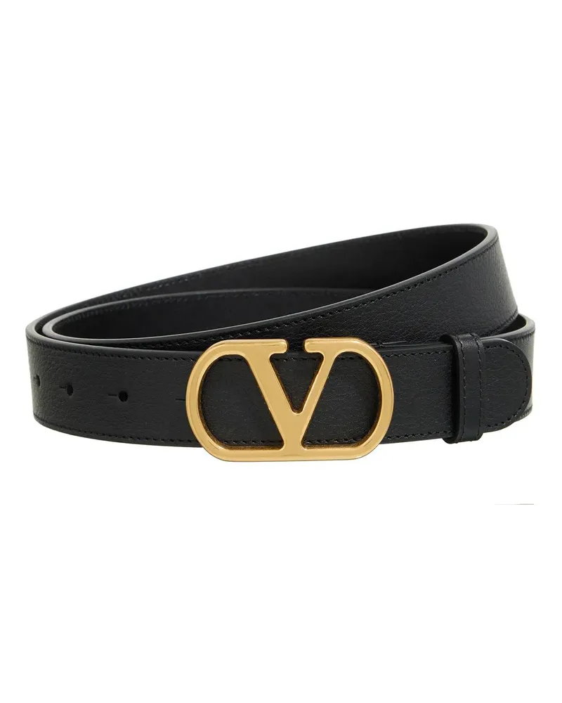 Valentino Garavani Gürtel Vlogo Belt 30 schwarz Schwarz