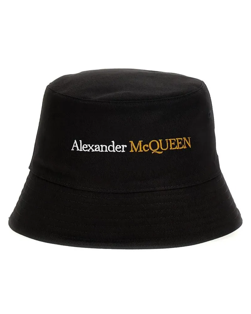 Alexander McQueen Caps & Mützen Logo Bucket Hat schwarz Schwarz