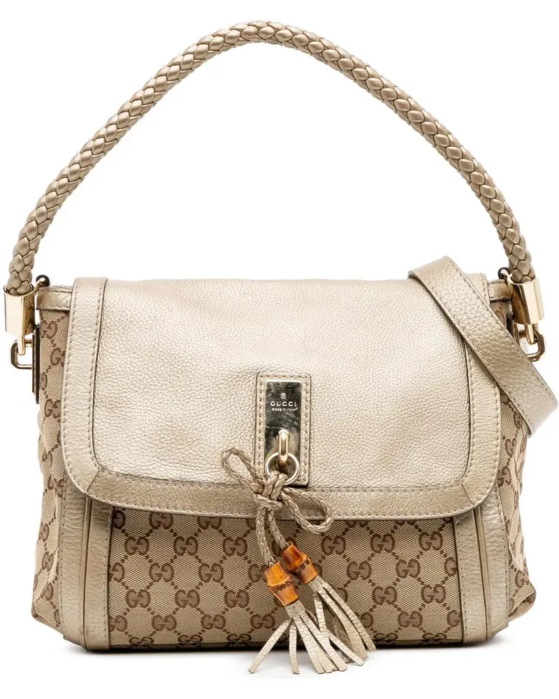 Gucci Hobo Bags GG Canvas Bella Flap Satchel braun Braun