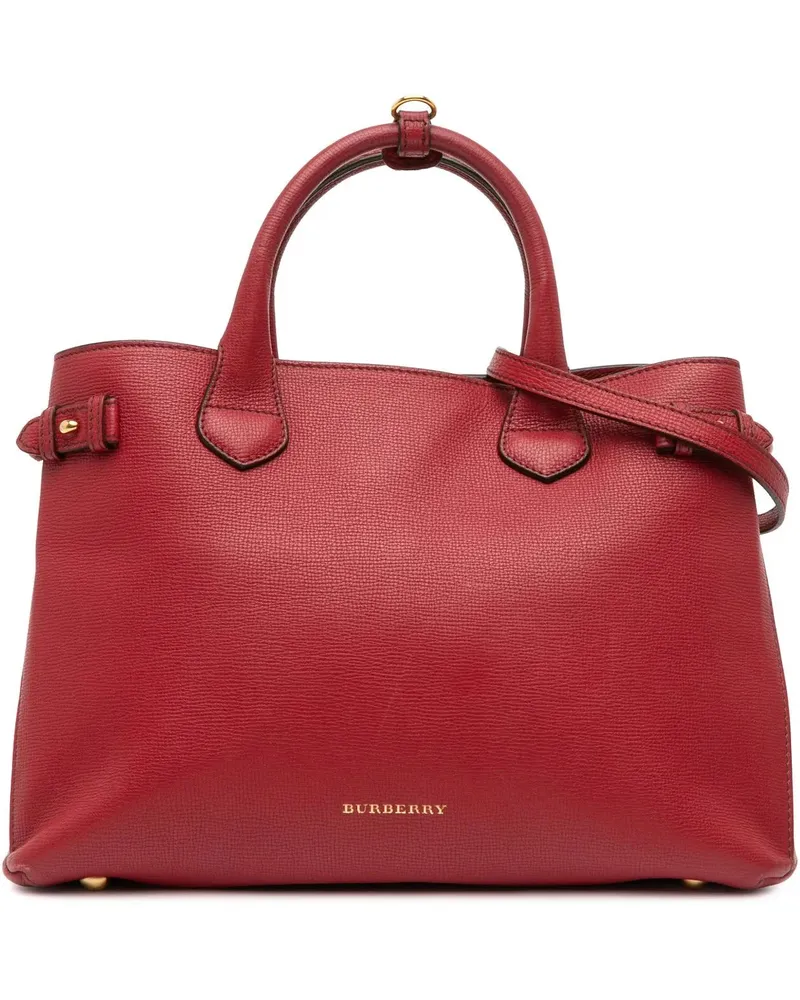 Burberry Hobo Bags Medium Leather and House Check Banner Satchel rot Rot