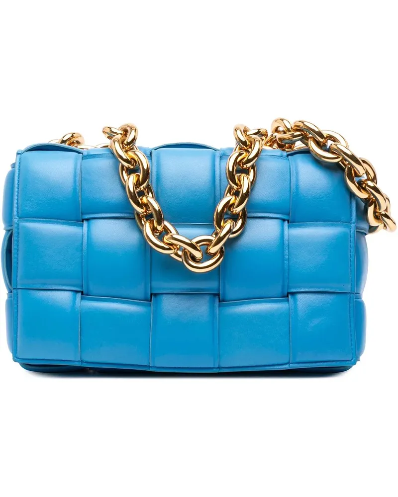 Bottega Veneta Hobo Bags Nappa Intrecciato Padded Chain Cassette Satchel blau Blau