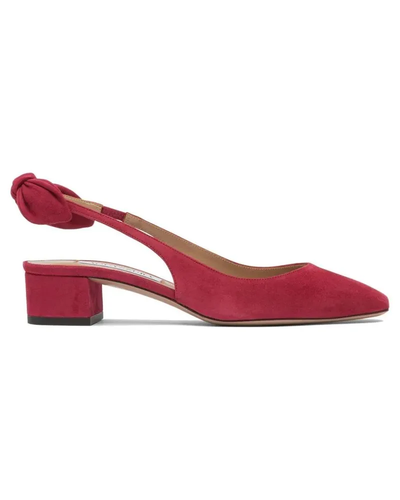 Aquazzura Hohe Schuhe Red Suede Heeled Pumps rot Rot