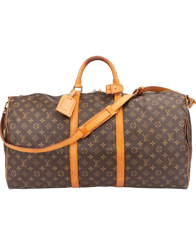 Louis Vuitton Crossbody Bags  Canvas Monogram Keepall 60 Bandoulie braun Braun