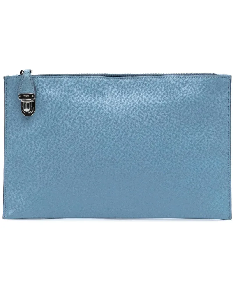 Prada Clutches Saffiano Lux Zip Clutch blau Blau