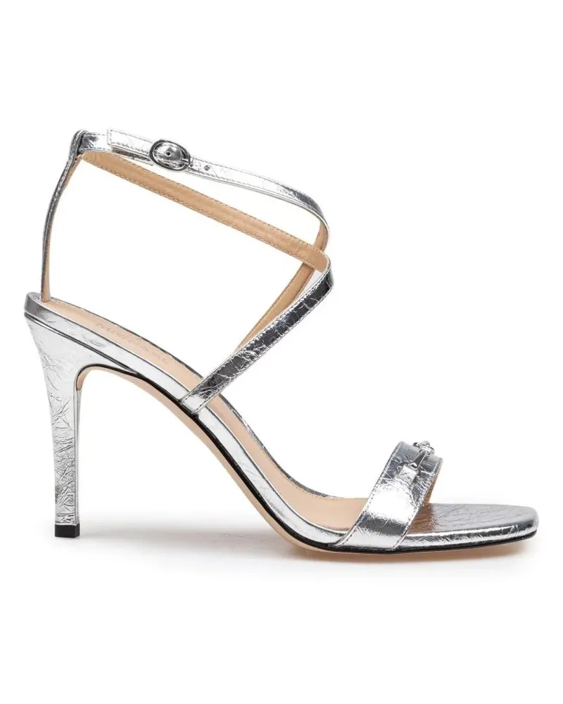 Michael Kors Sandalen Lena Sandal In Silver Metallic Leather silberfarben 