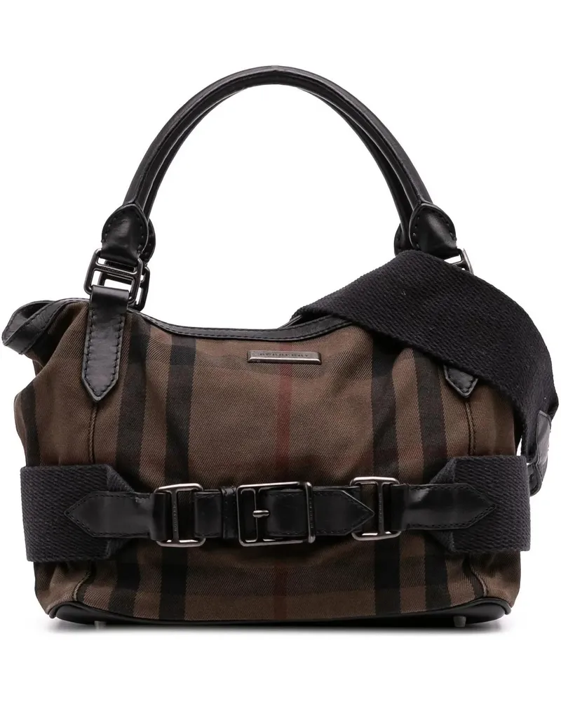 Burberry Hobo Bags House Check Canvas and Leather Parsons Satchel braun Braun