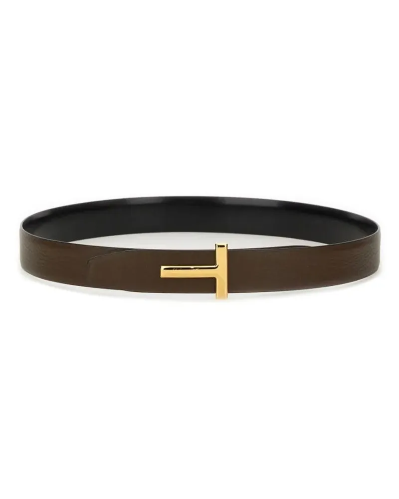 Tom Ford Gürtel Reversible "T Line" Belt schwarz Schwarz