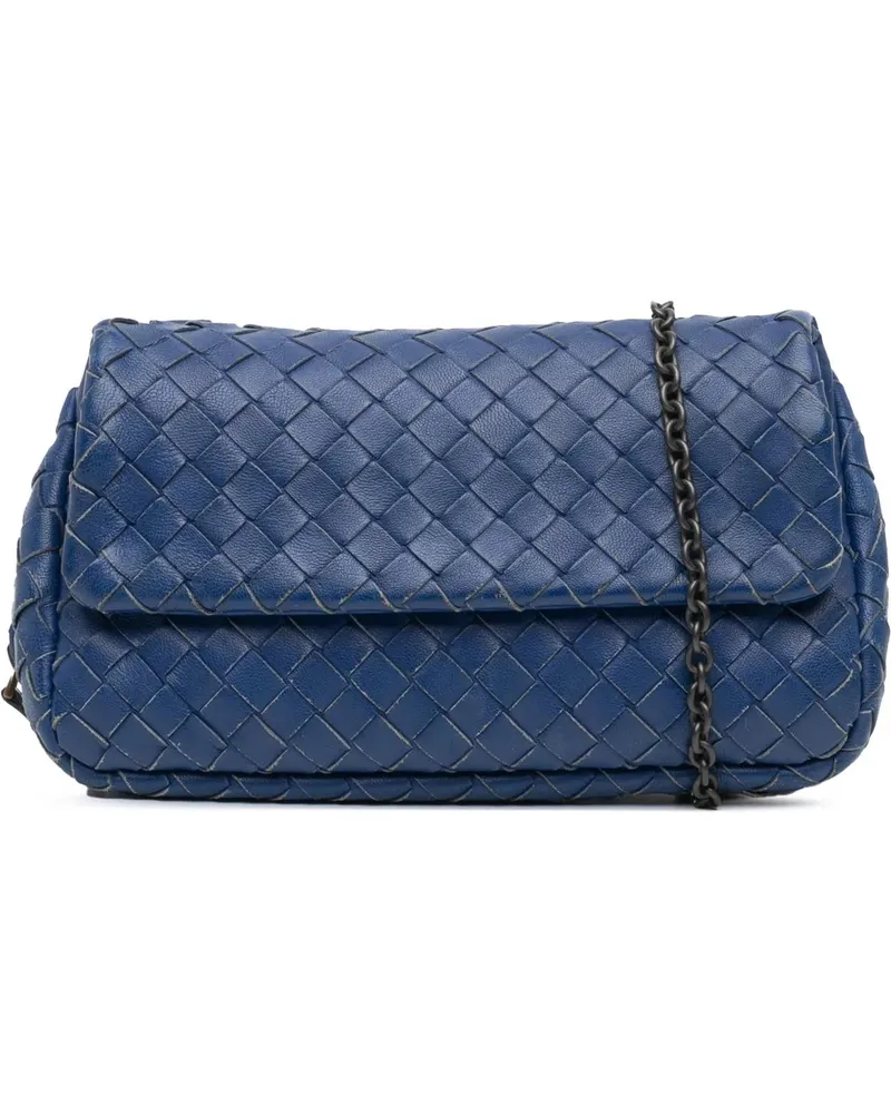 Bottega Veneta Hobo Bags 2012-2024 Intrecciato Chain Flap Crossbody blau Blau