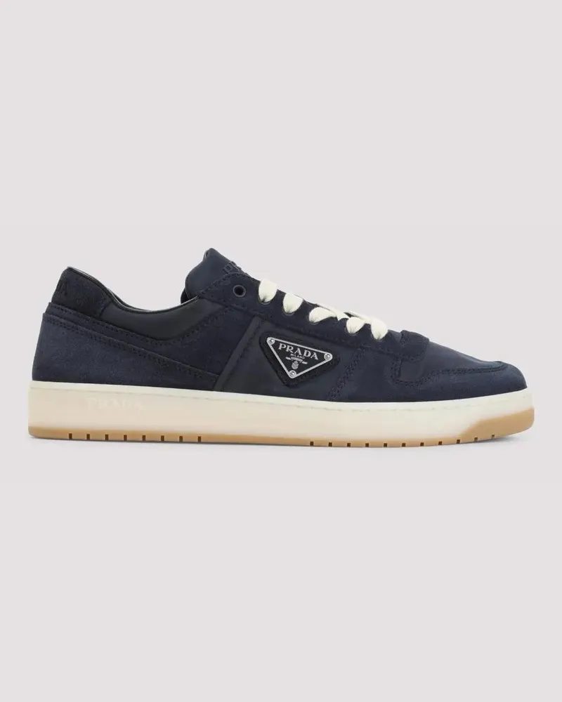 Prada Low-Top Sneaker Blue Suede Calf Leather Sneakers blau Blau