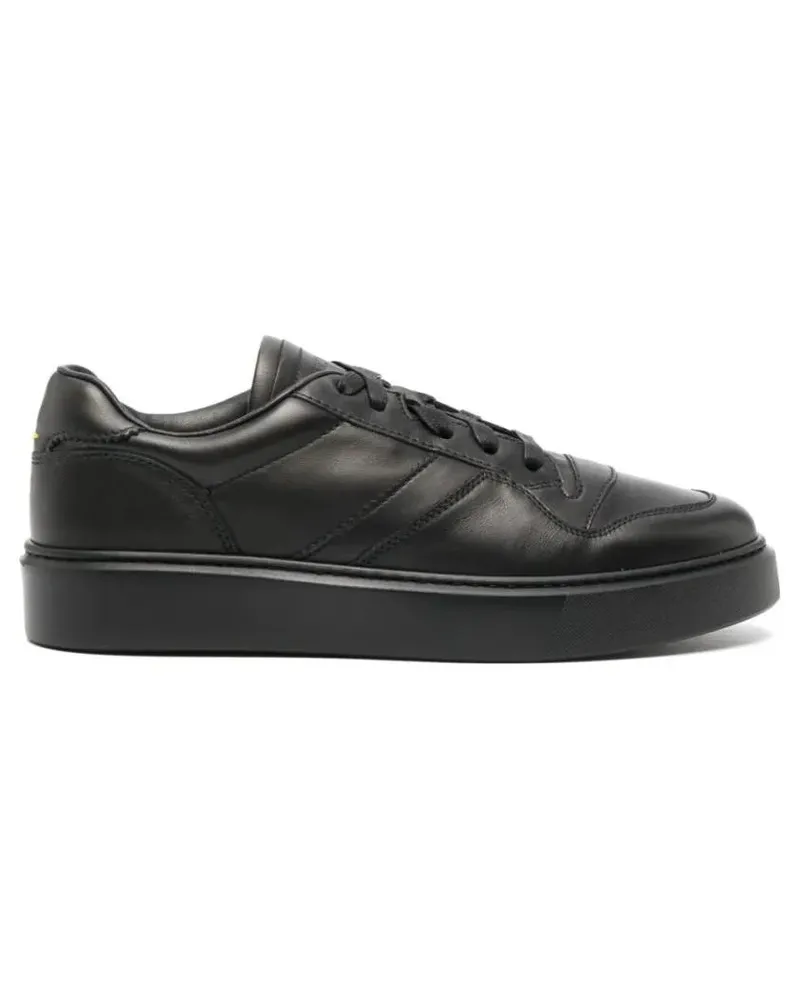 Doucal´s Low-Top Sneaker Black Leather Trainers schwarz Schwarz
