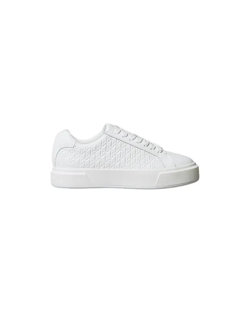 Calvin Klein Low-Top Sneaker Low-Top Sneakers With Embossed Geometric Pattern weiß Weiß