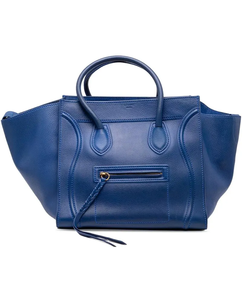 Celine Shopper Medium Grained Calfskin Phantom Luggage Tote blau Blau