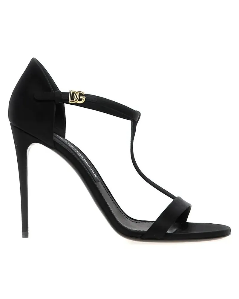Dolce & Gabbana Sandalen 'T-Bar' Sandals schwarz Schwarz