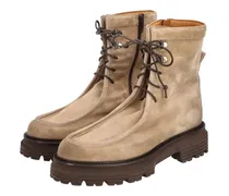 Stiefeletten Schnürstiefeletten beige