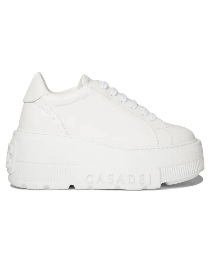 Casadei Low-Top Sneaker Minimalist Platform Sneakers With Smooth Leather U weiß Weiß