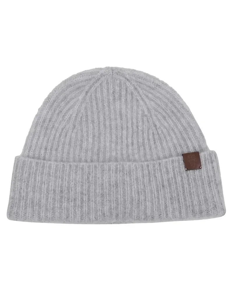Eleventy Caps & Mützen Ribbed Knit Hat With Folded Cuff grau Grau