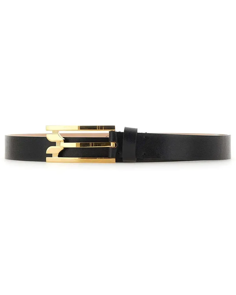 Victoria Beckham Gürtel Black Vitello Leather Belt schwarz Schwarz