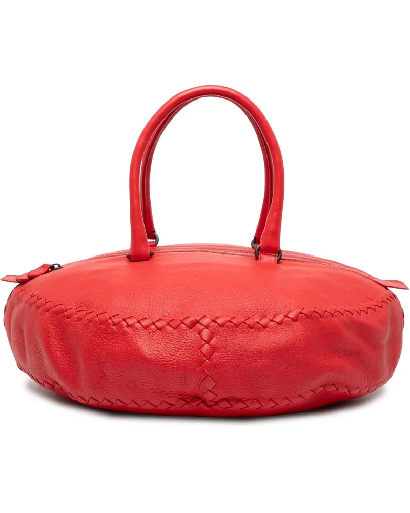 Bottega Veneta Crossbody Bags Intrecciato Trimmed Cervo Disk Handbag rot Rot