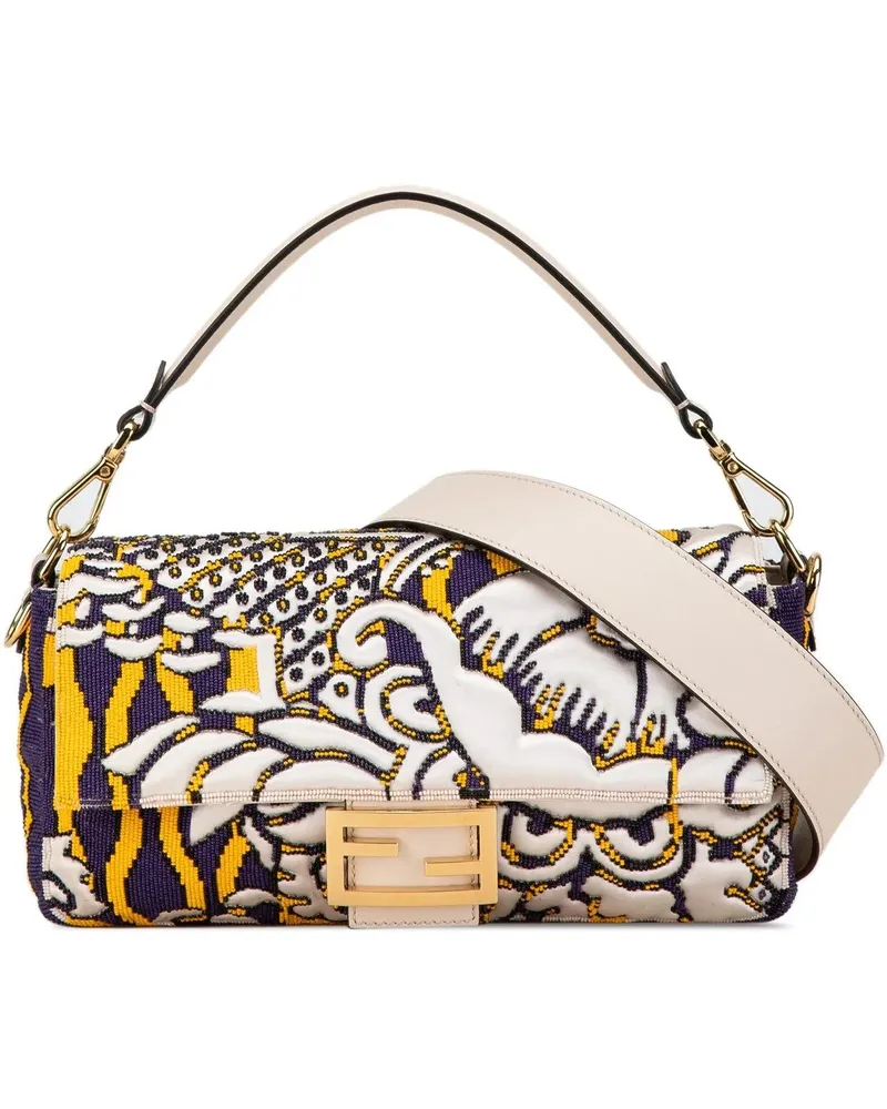 Fendi Hobo Bags 2010-2023 Beaded Satin Baguette Satchel orange Orange