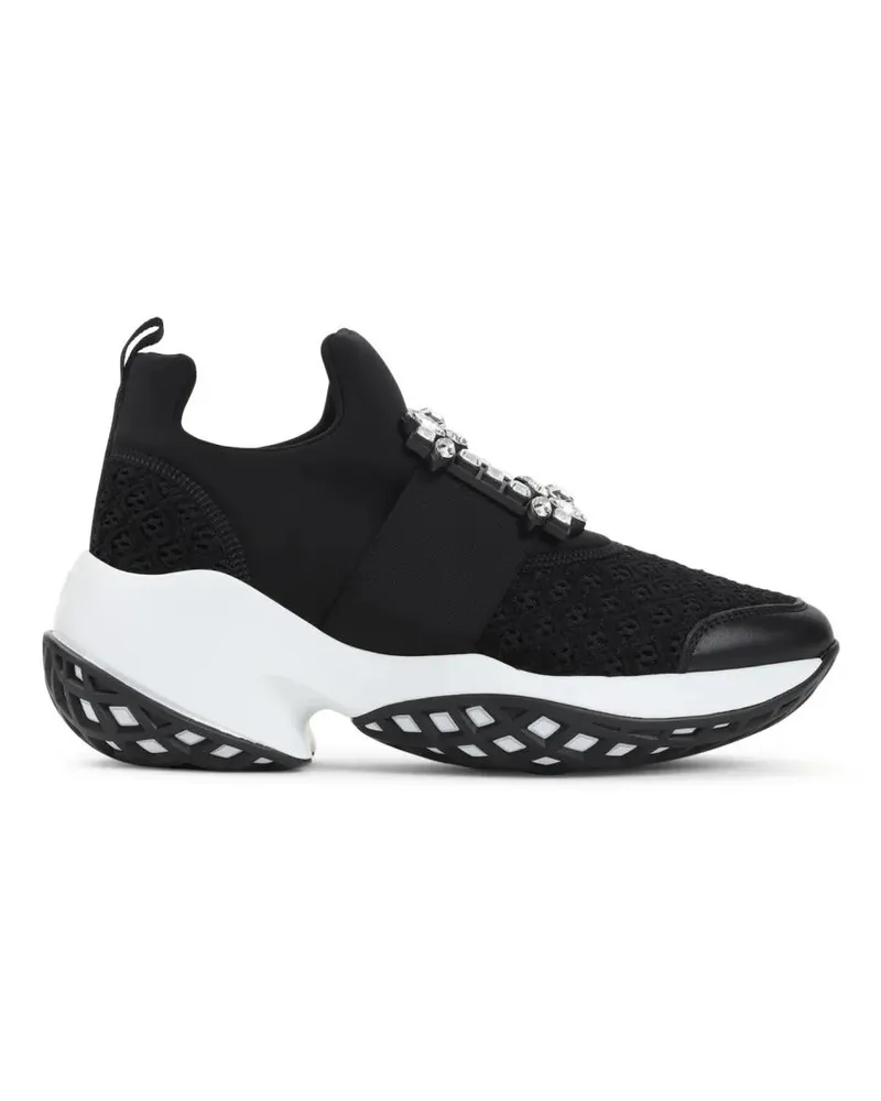 Roger Vivier Low-Top Sneaker Crystal-Embellished Black Slip-On Sneakers schwarz Schwarz